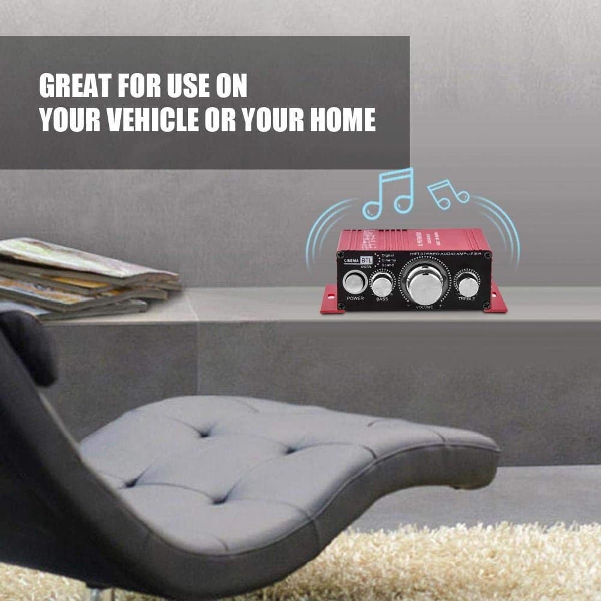 By shayne - Car HiFi Audio Stereo Amplifier - 2 Kanaals Digitale Audio Versterker - Aluminium - 20W Vermogen - Ideaal voor Auto - Compact Model thumbnail 3
