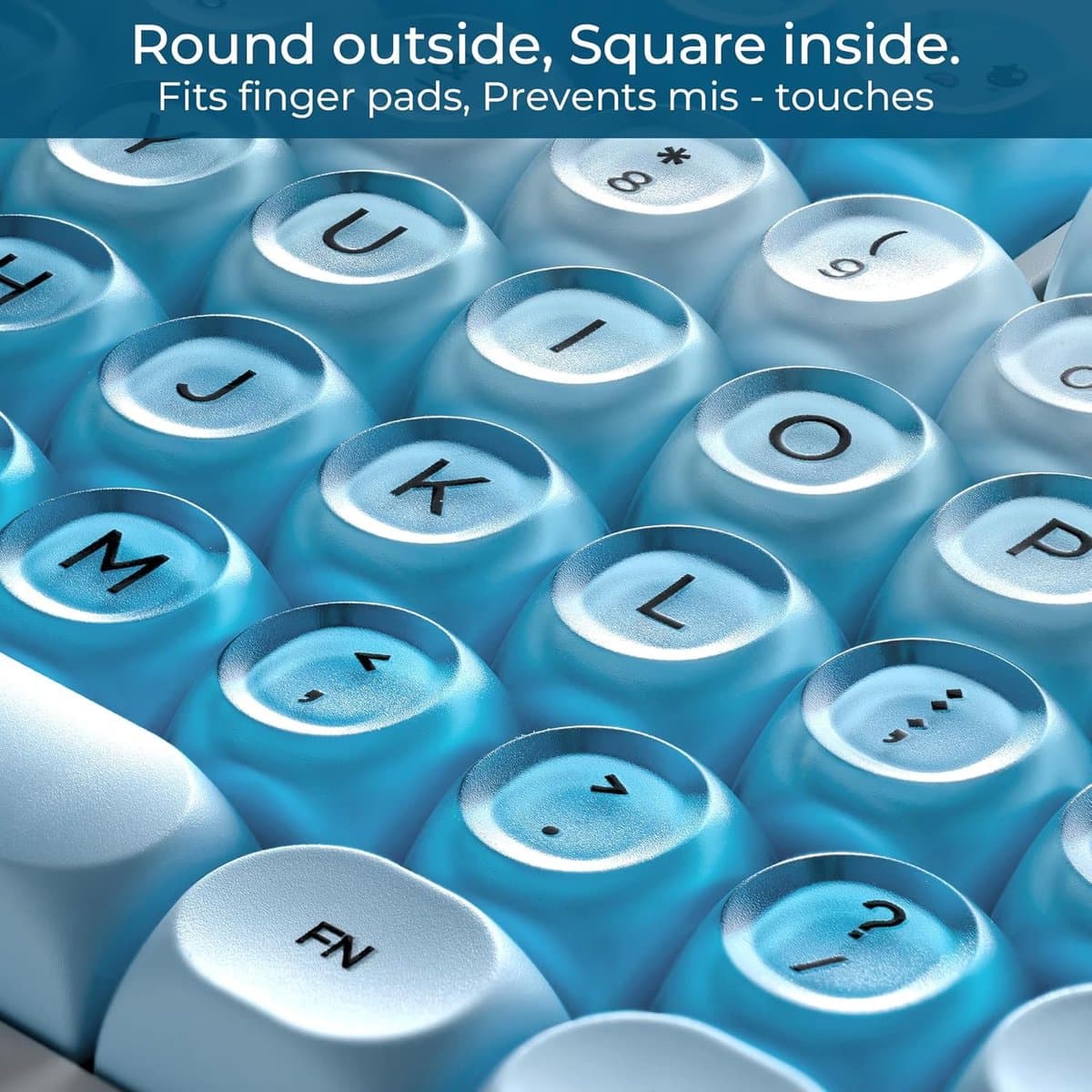 Draadloos Toetsenbord Keycaps - 132 Toetsknoppen PBT+PC Shine Through Keycap Set - Gradient keycaps - Mechanisch Keycaps - Gaming Toetsenbord Keycaps - Comfortabel & Duurzaam voor Mechanische Toetsenborden - Blauw thumbnail 4