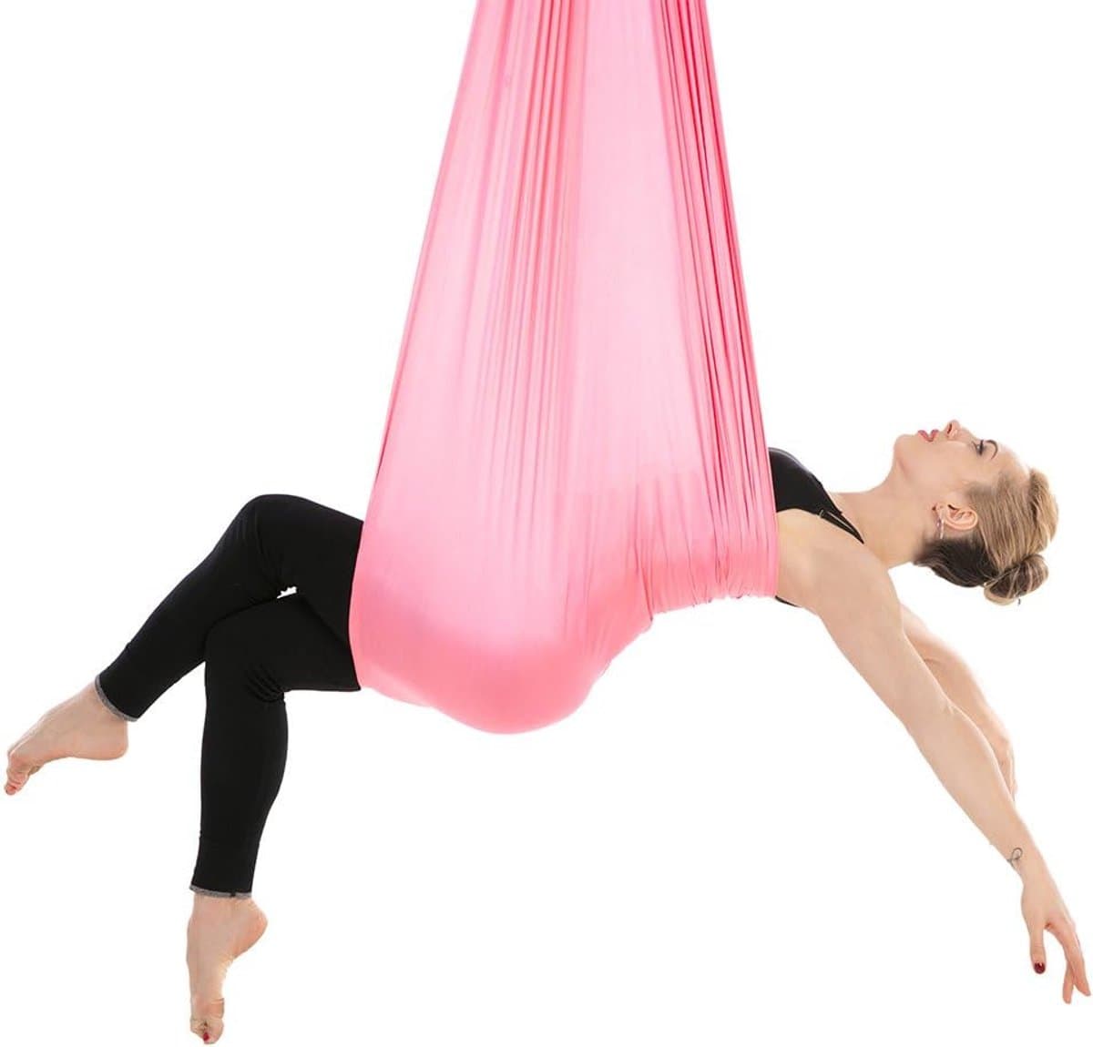 Yoga hangmat - Aerial swing - Yoga Stretcher - met volledige installatie - hardware - Extra sterk doek - 280 x 150 cm - ideaal voor indoor en anti-zwaartekracht-oefeningen thumbnail 6