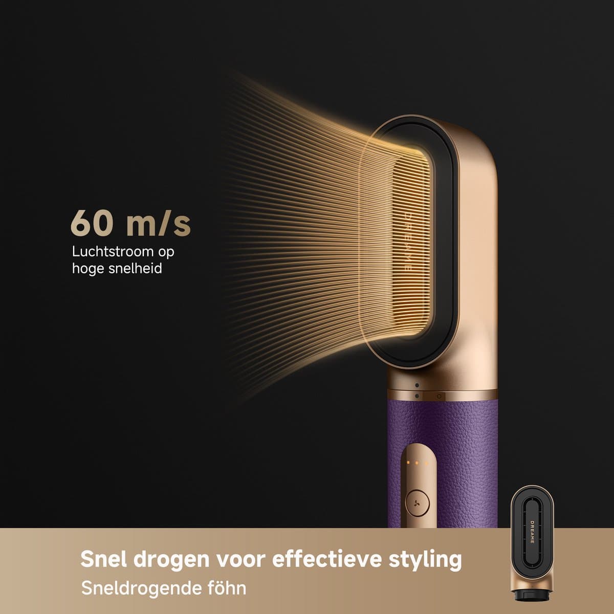 Dreame AirStyle Pro - 7-in-1 Professionele Föhn- en Stylingset - 7 Opzetstukken - NTC Temperatuurregelaar - Snel, Stil en Efficiënt - Paars - 2026 version thumbnail 5