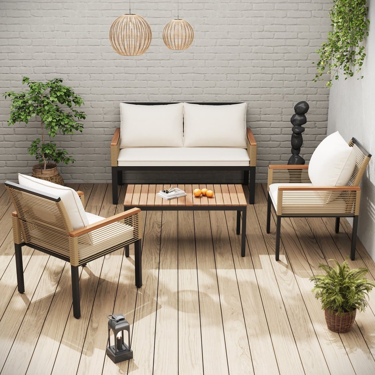 MODENUIT Tuinloungeset 4-Delig Polyrattan thumbnail 2