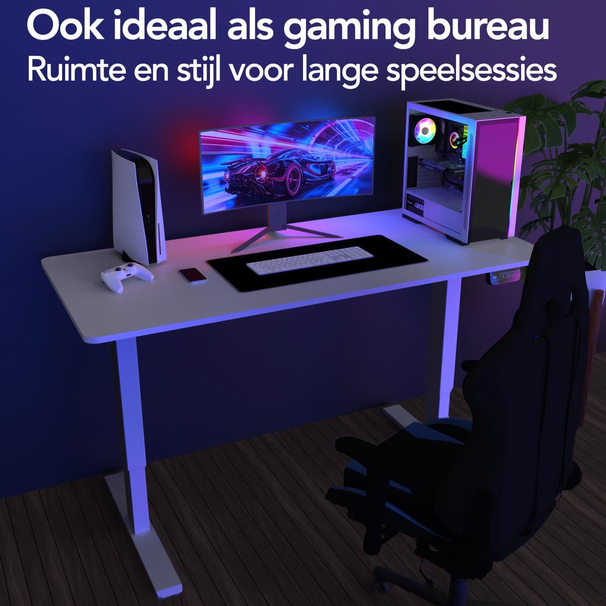 Infinity Goods Zit Sta Bureau - Elektrisch Verstelbaar In Hoogte - 120 x 60 CM - Geheugenfunctie - Wit thumbnail 7