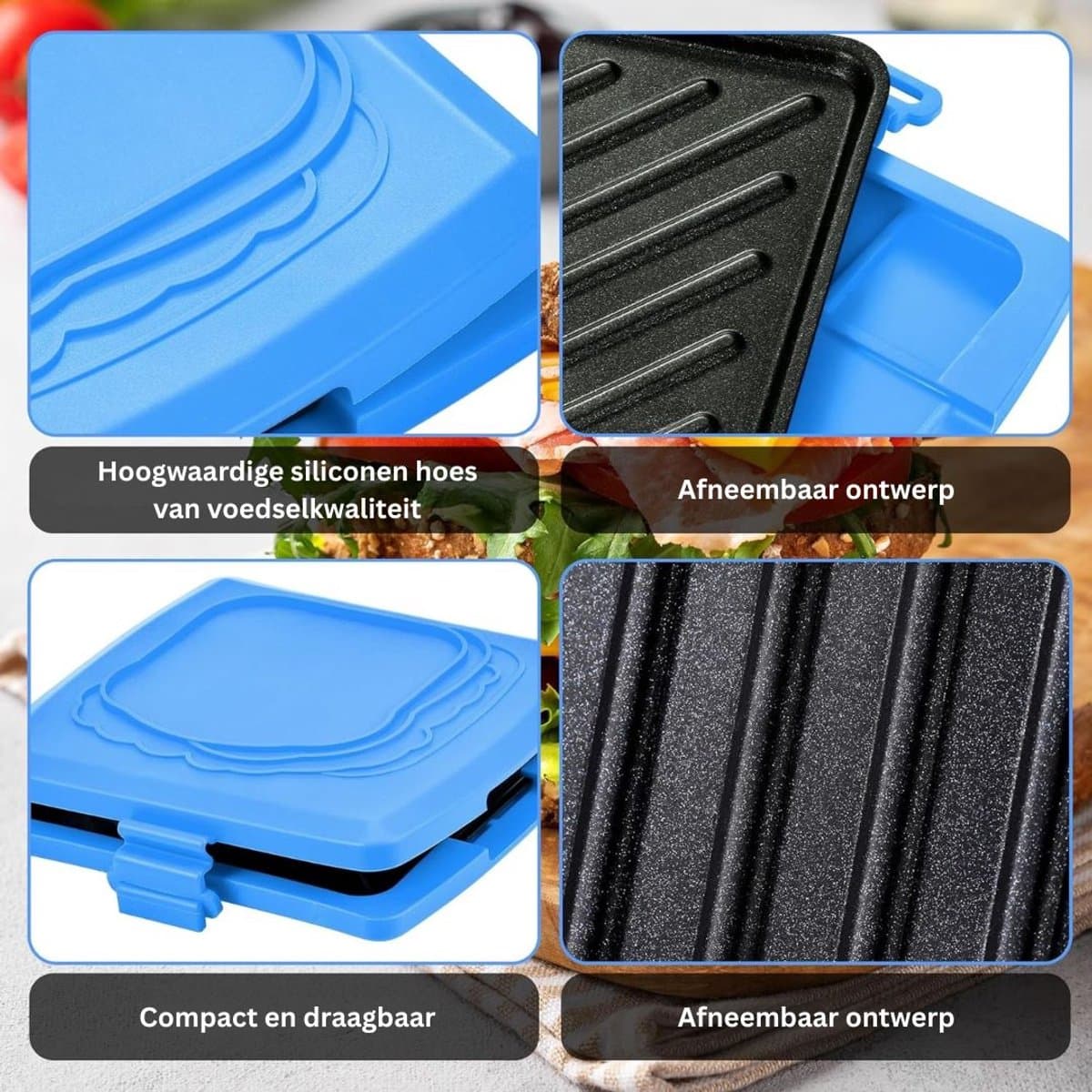 MRKK® Tosti Apparaat – Panini Grill – Contactgrill thumbnail 2