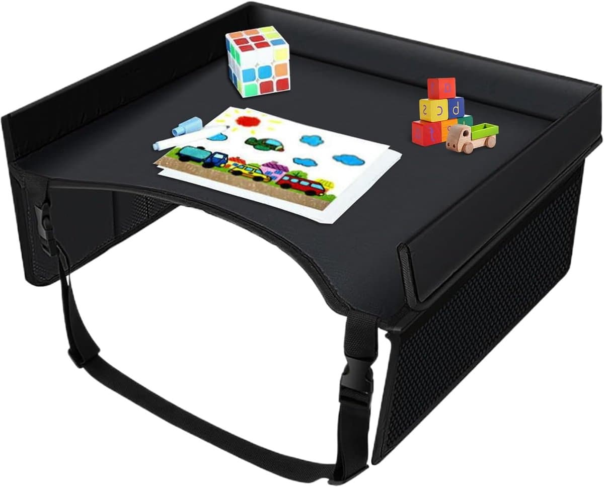 Kinder Reis Tafel - Schoot Dienblad - Creatief Spelen - Met Opbergvakken - 40 x 32 x 20 cm - Zwart thumbnail 7