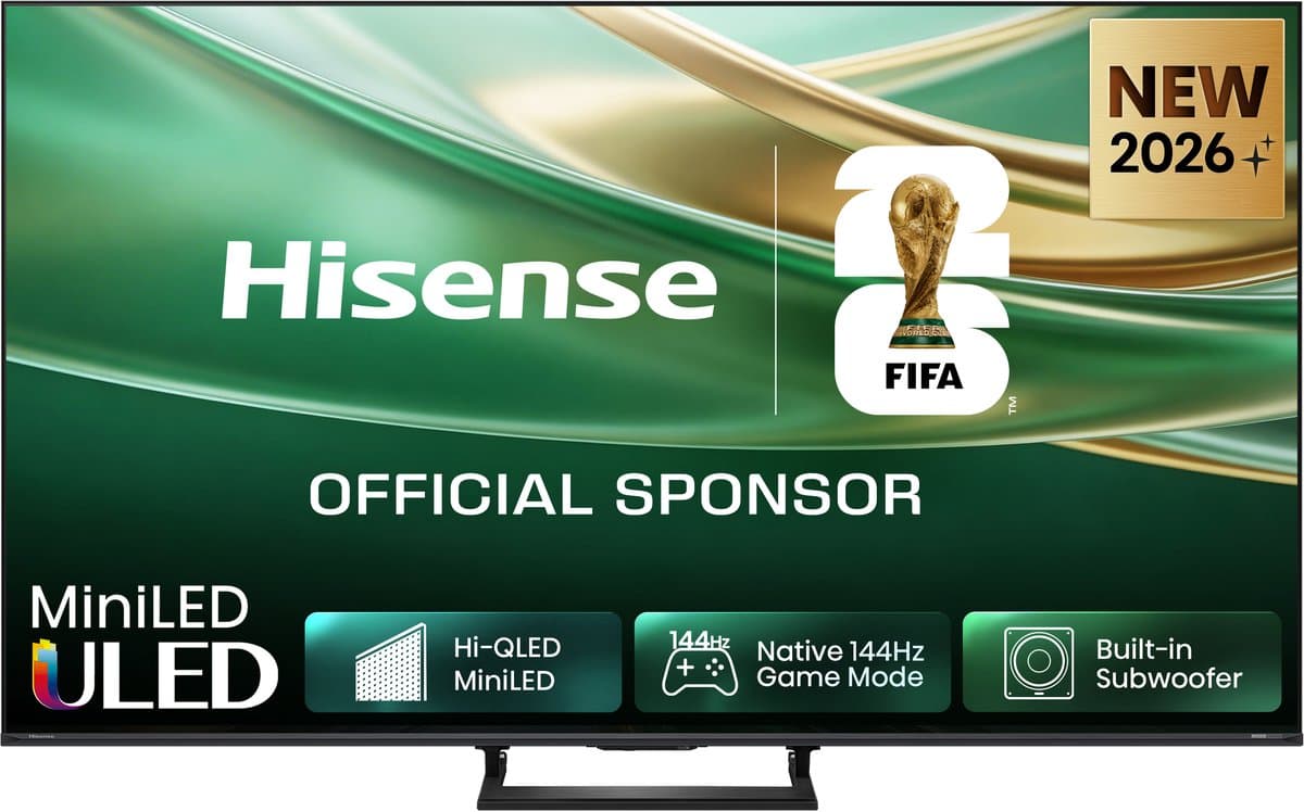 Hisense 65E8S Smart TV - 65 inch - 4K Hi-QLED MiniLED - 2026 - 600 nits - Native 144Hz Game Mode - Built-in Subwoofer - Hi-View AI Engine - Hi-QLED Colour - Dolby Vision Atmos