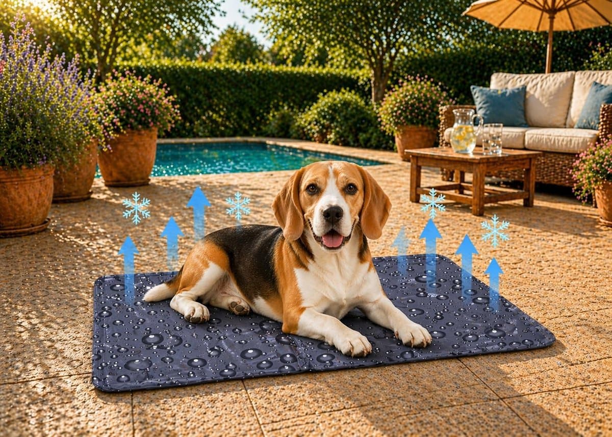 Koelmat hond - koelmat kat - M - 70x50 cm - Drop Grijs - verkoelende zomer mat met gel en schuim - waterdicht thumbnail 3