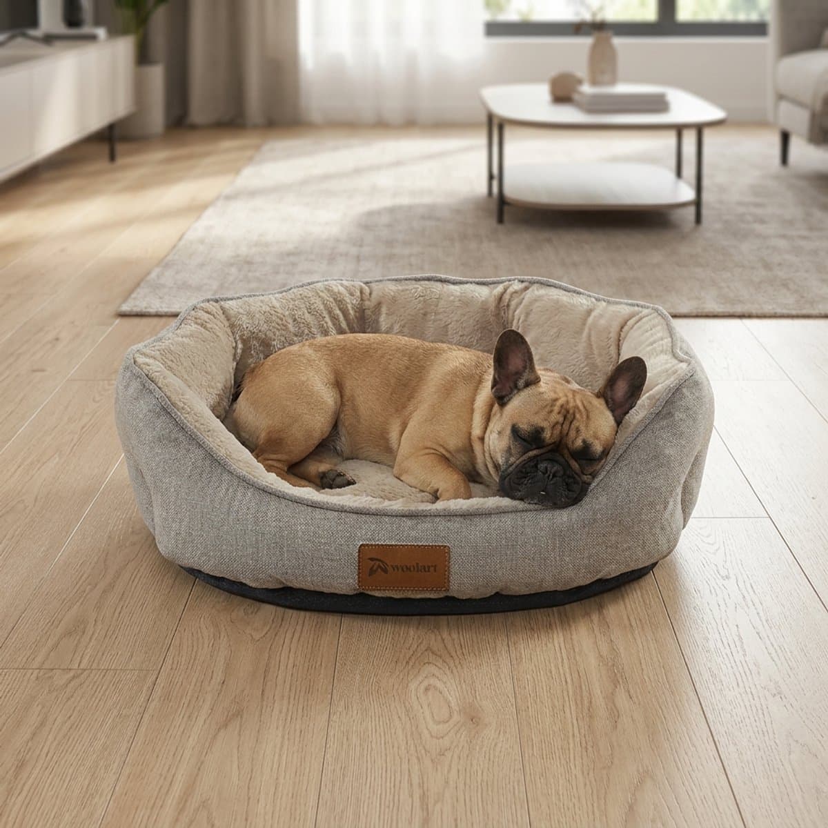 Woolart Hondenmand - Luxe Hondenkussen - Kattenmand - Wasbaar - Maat L - Beige thumbnail 2