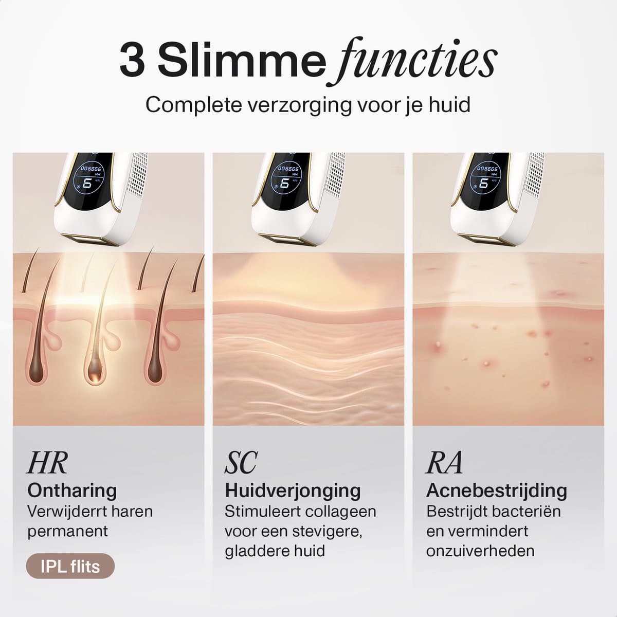 Nawy® IPL Laser Ontharingsapparaat - Laser Ontharing - Pijnloos Ontharen met Ice Cooling - Permanente Ontharing voor alle Lichaamsdelen - voor Mannen en Vrouwen - 999.900 Flitsen - Inclusief Beschermbril en Scheermes - Epileerapparaat Dames thumbnail 5