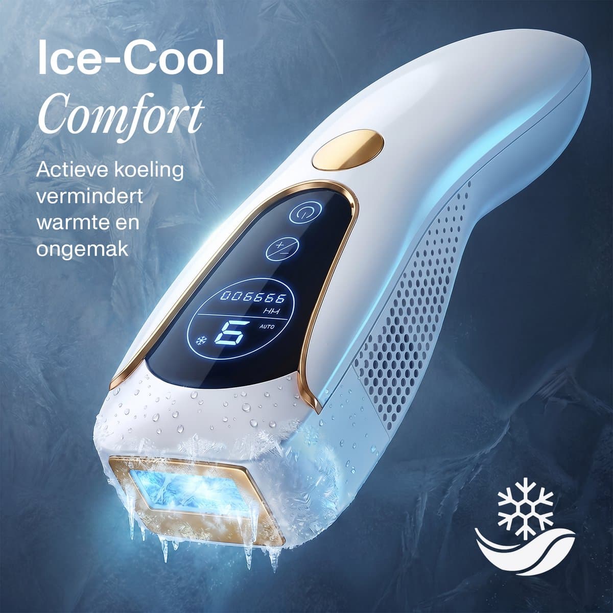 Nawy® IPL Laser Ontharingsapparaat - Laser Ontharing - Pijnloos Ontharen met Ice Cooling - Permanente Ontharing voor alle Lichaamsdelen - voor Mannen en Vrouwen - 999.900 Flitsen - Inclusief Beschermbril en Scheermes - Epileerapparaat Dames thumbnail 4