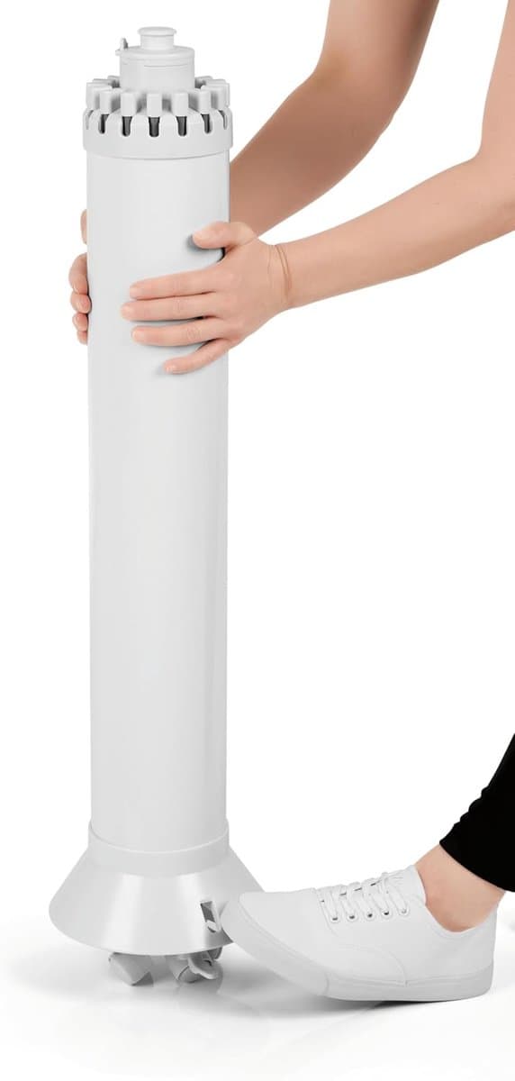 Waaierdroogrek - Droogmolen met systeem - Wasgoed drogen - Individueel aanpasbaar - 8 meter lijnlengte - Grijs wit thumbnail 7