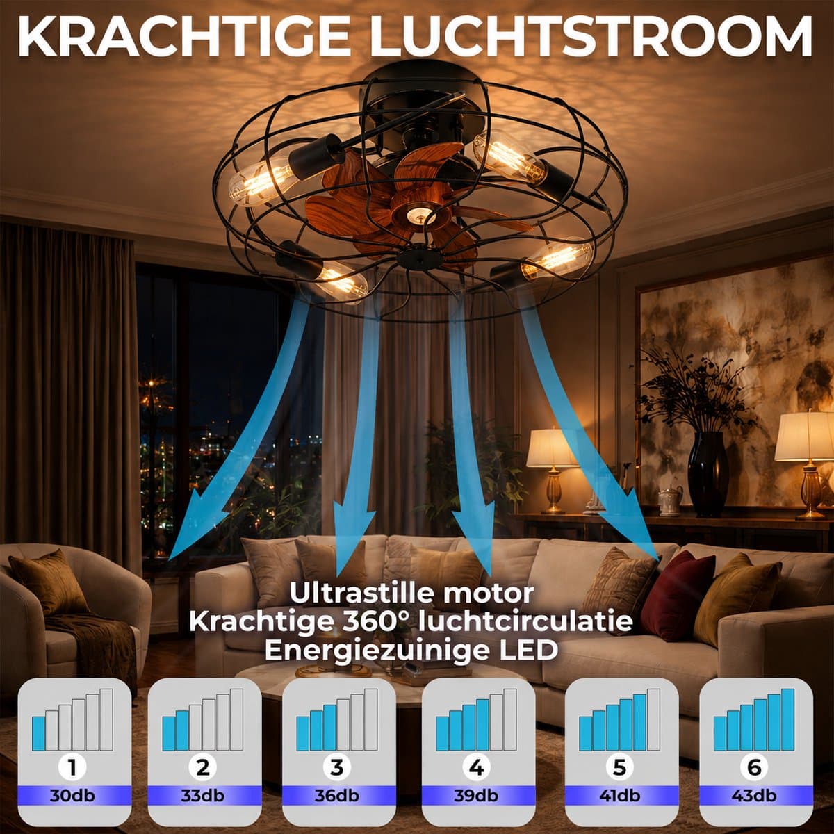 WERYOU® illuminAIR Plafondventilator - Plafonniere - Plafondventilator met Afstandsbediening - Plafondlamp - Plafond ventilator met Verlichting - Ventilator lamp thumbnail 6