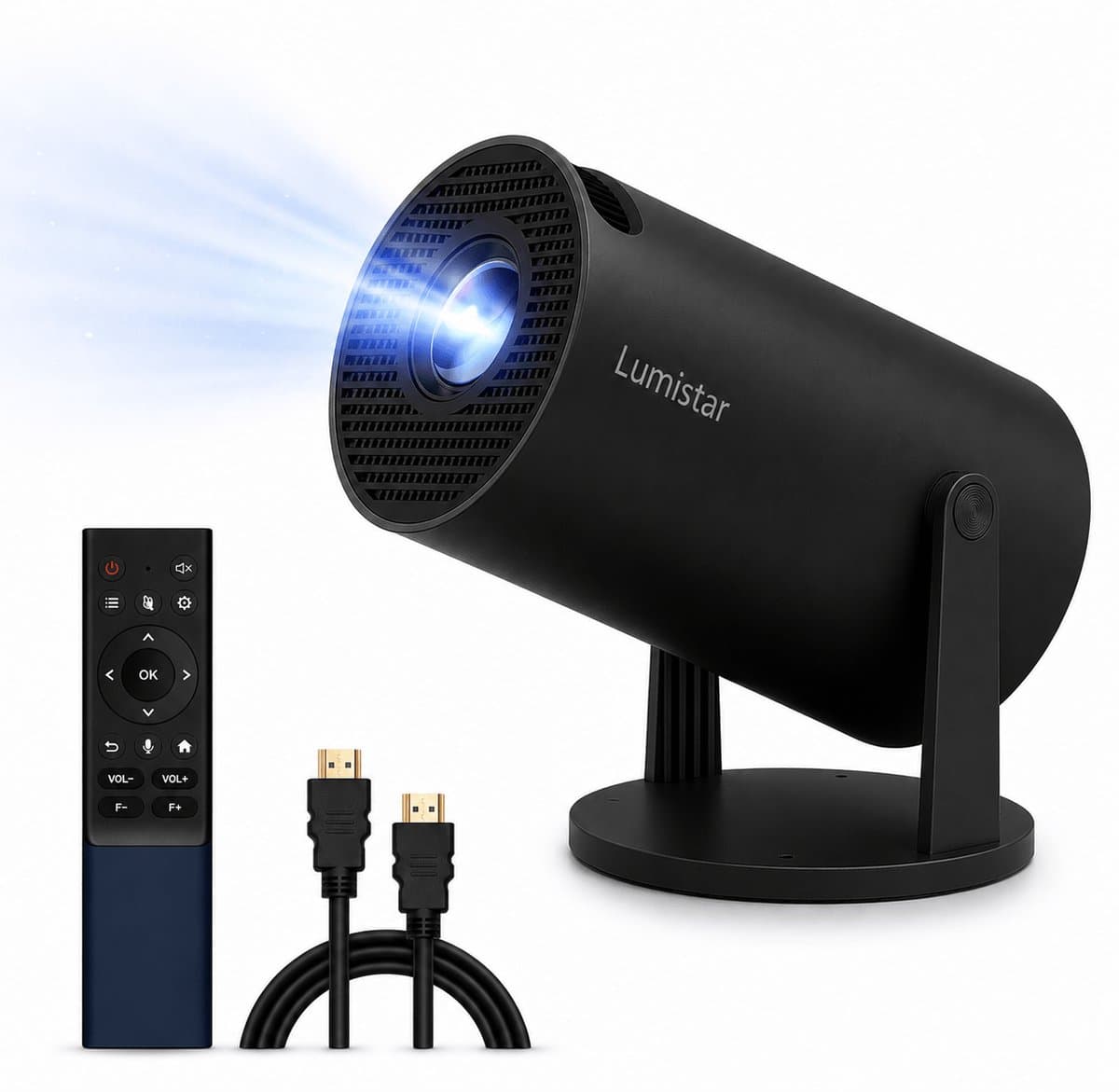 Lumistar® Premium Mini Beamer - Alles-in-één Smart TV Projector - 2026 model - Android 13.0 - WiFi 6 & Bluetooth 5.2 - 4k support - Beamer - Home Cinema - Wit