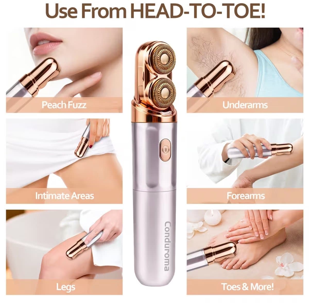 Shaver Oplaadbaar – Gezichtsepilator - Ladyshaves voor vrouwen - Ontharingsapparaat -Dubbele Scheerkop – Pijnloos & Glad Scheren – Compact Reisformaat – Draadloos – Voor Gezicht & Lichaam thumbnail 2