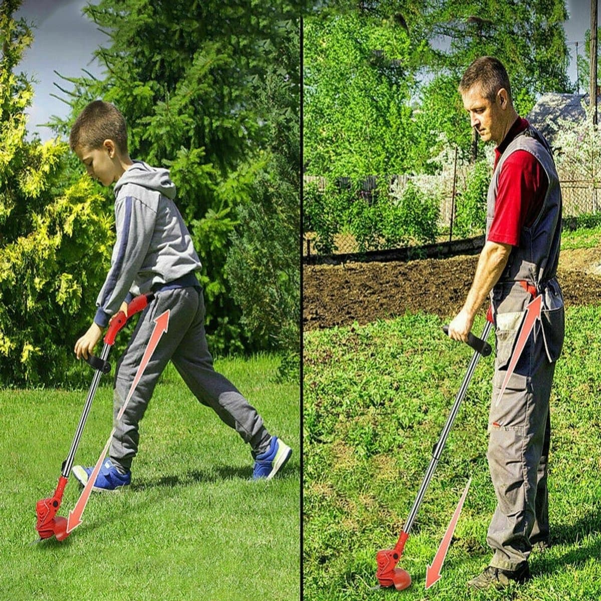 Accu Grasmaaier - Onkruidtrimmer - 650W & 12V 3000mAh - 90-120cm Telescopisch - 3 Messen - Voor Tuin & Gazon - Met Complete accessoires thumbnail 7