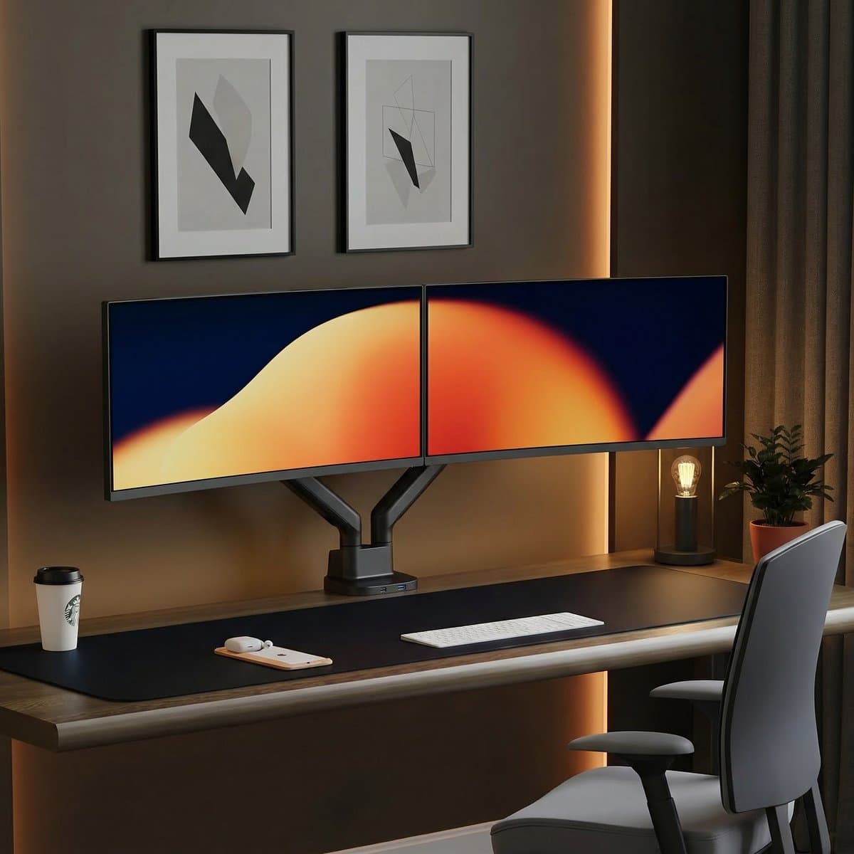 Alberenz® Dubbele Monitor Arm Zwart 2026 met USB-C & USB-A – Verstelbare Monitorbeugel met Gasveer – Tot 35" / 11 kg per Scherm – Ergonomisch & Ultrawide Geschikt – VESA 75x75 & 100x100 thumbnail 6
