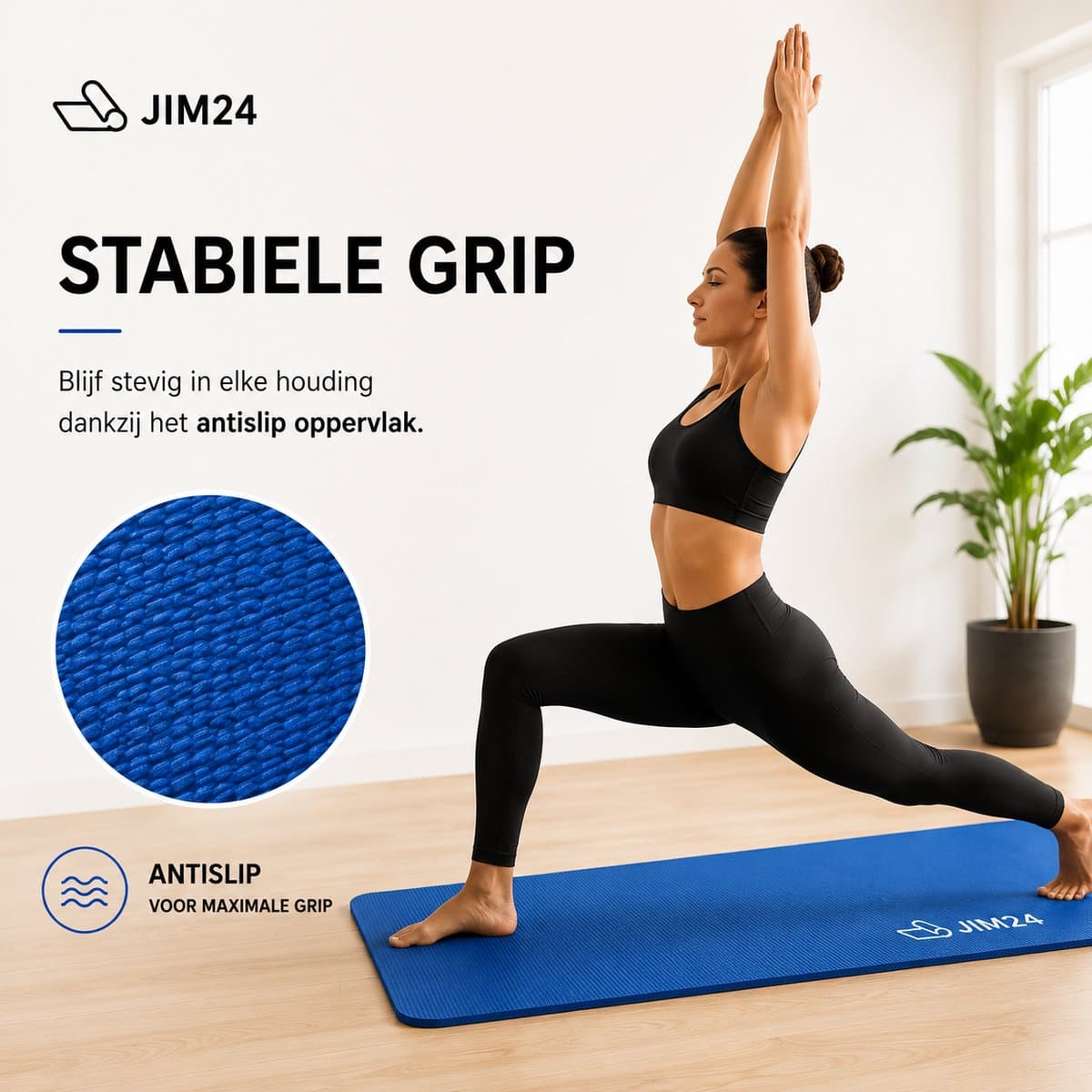 Jim24 Yogamat - Yoga Mat Extra Dik - 15 mm - Fitness Mat - Sport Mat - Antislip - Slijtvast - Incl. Draagtas - Blauw thumbnail 7