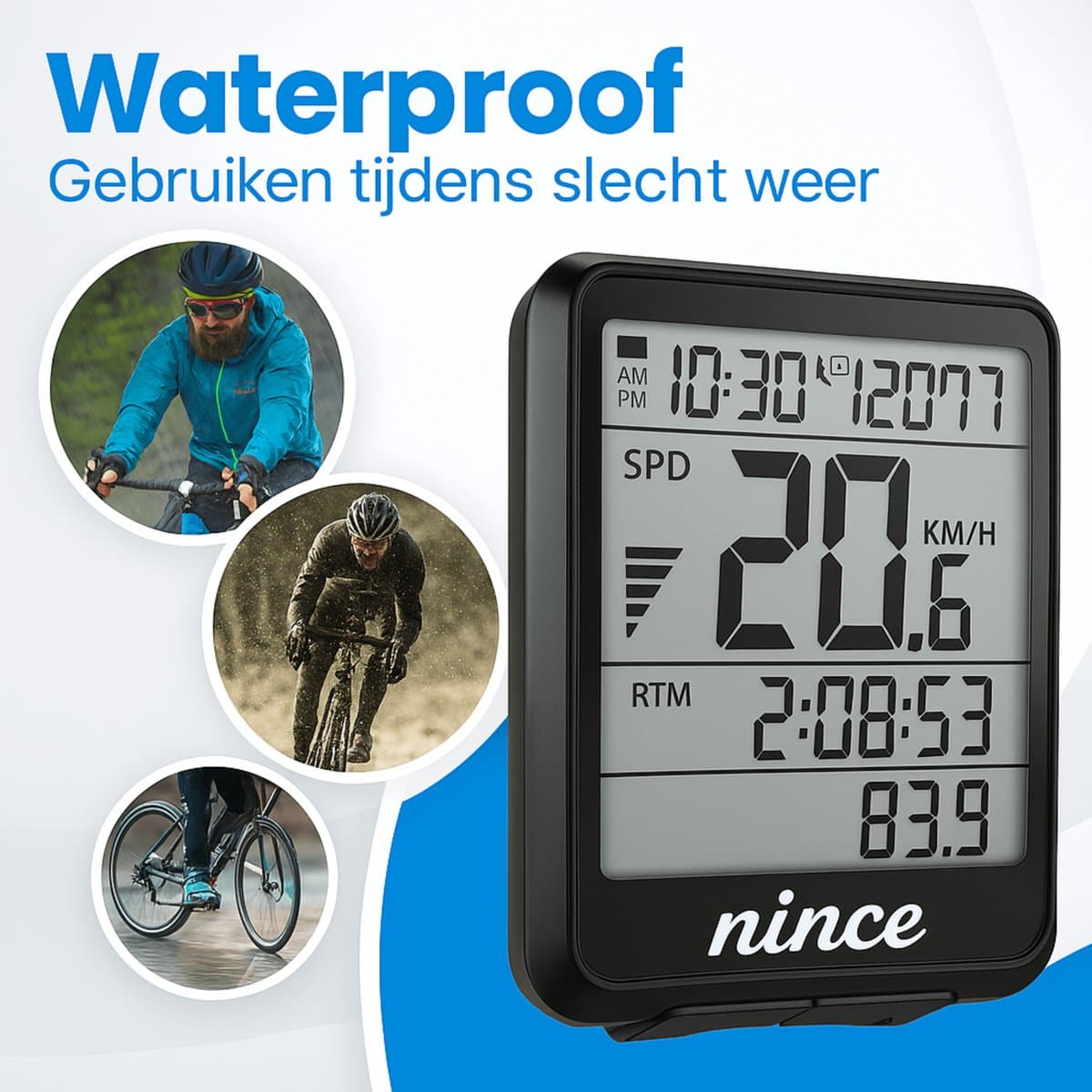 Nince Fietscomputer - Waterdicht & Draadloos thumbnail 7