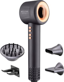 Productfoto van Mellian SecretBlow föhn met diffuser, Black Edition