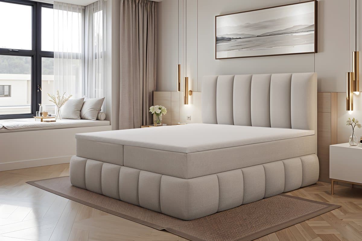 Meuba Home - Bali Boxspring - Beige - 160x200 - Cremona Stof - Met topper 8cm thumbnail 4