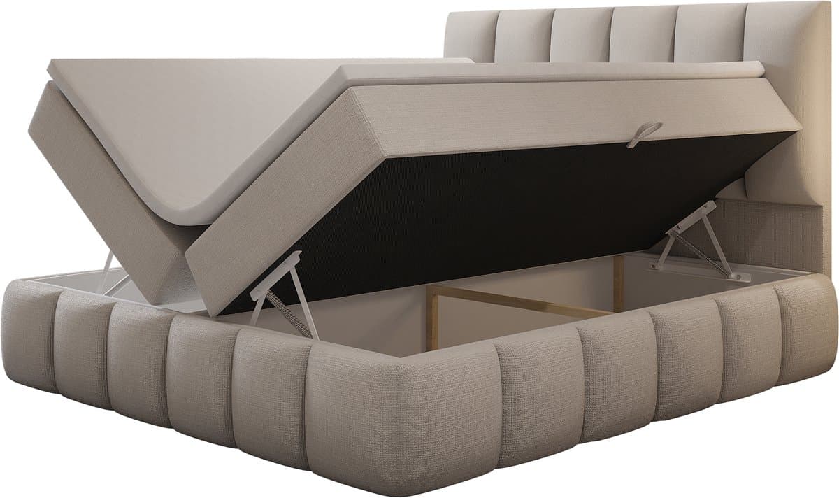 Meuba Home - Bali Boxspring - Beige - 160x200 - Cremona Stof - Met topper 8cm thumbnail 2