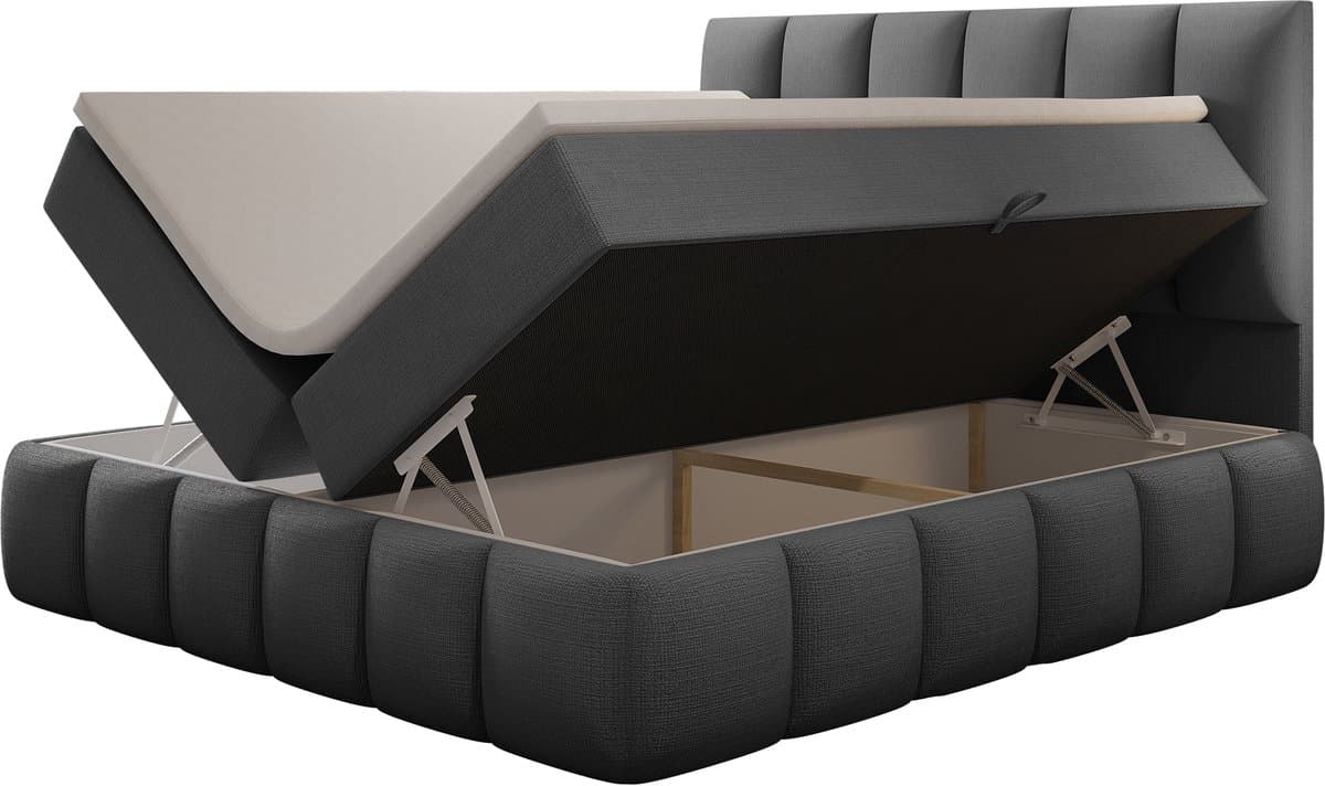 Meuba Home - Bali Boxspring - Grijs - 160x200 - Cremona Stof - Met topper 8cm thumbnail 5
