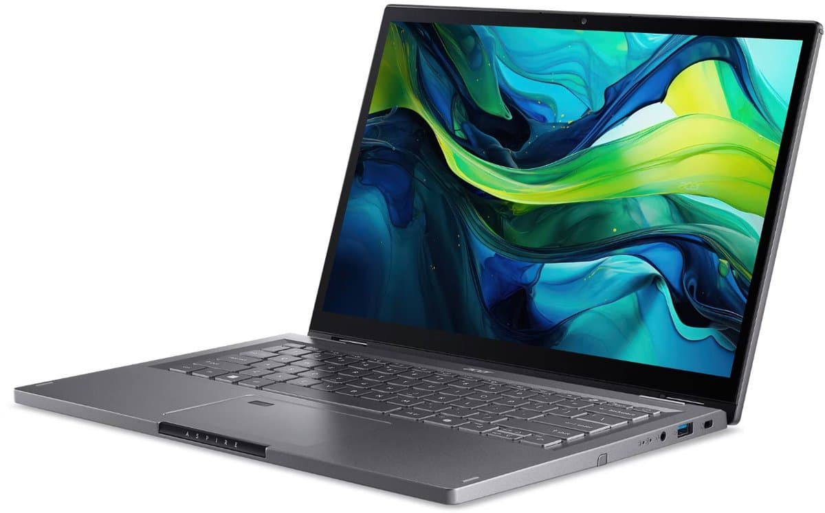 Aspire Spin 14 ASP14-51MTN-56DV - 2-in-1 Convertible - 14 inch - Touchscreen - Core 5 (i5) - 32GB - 512GB SSD - Grijs - inclusief Stylus Pen - Verlicht toetsenbord thumbnail 2