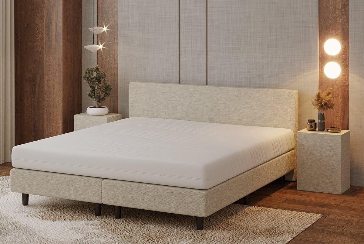 Nessa® - 180x200 Boxspring Bjorn - Crème - Beige - Inclusief Pocketvering matras thumbnail 4
