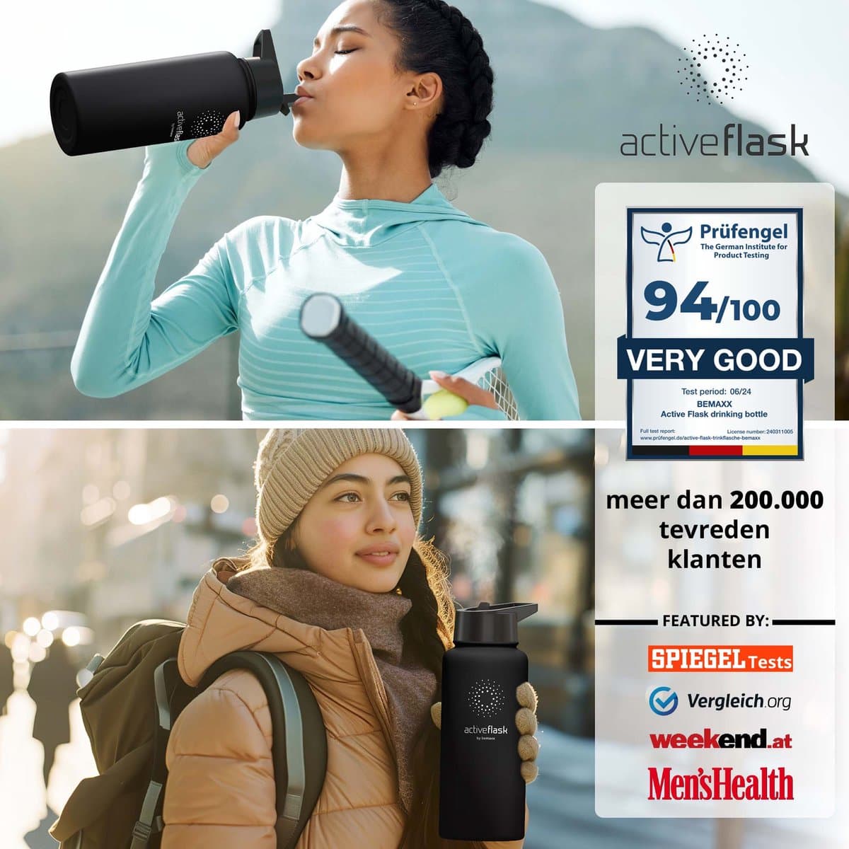 bemaxx ACTIVE FLASK 950 ml met drie drinkdoppen thumbnail 6