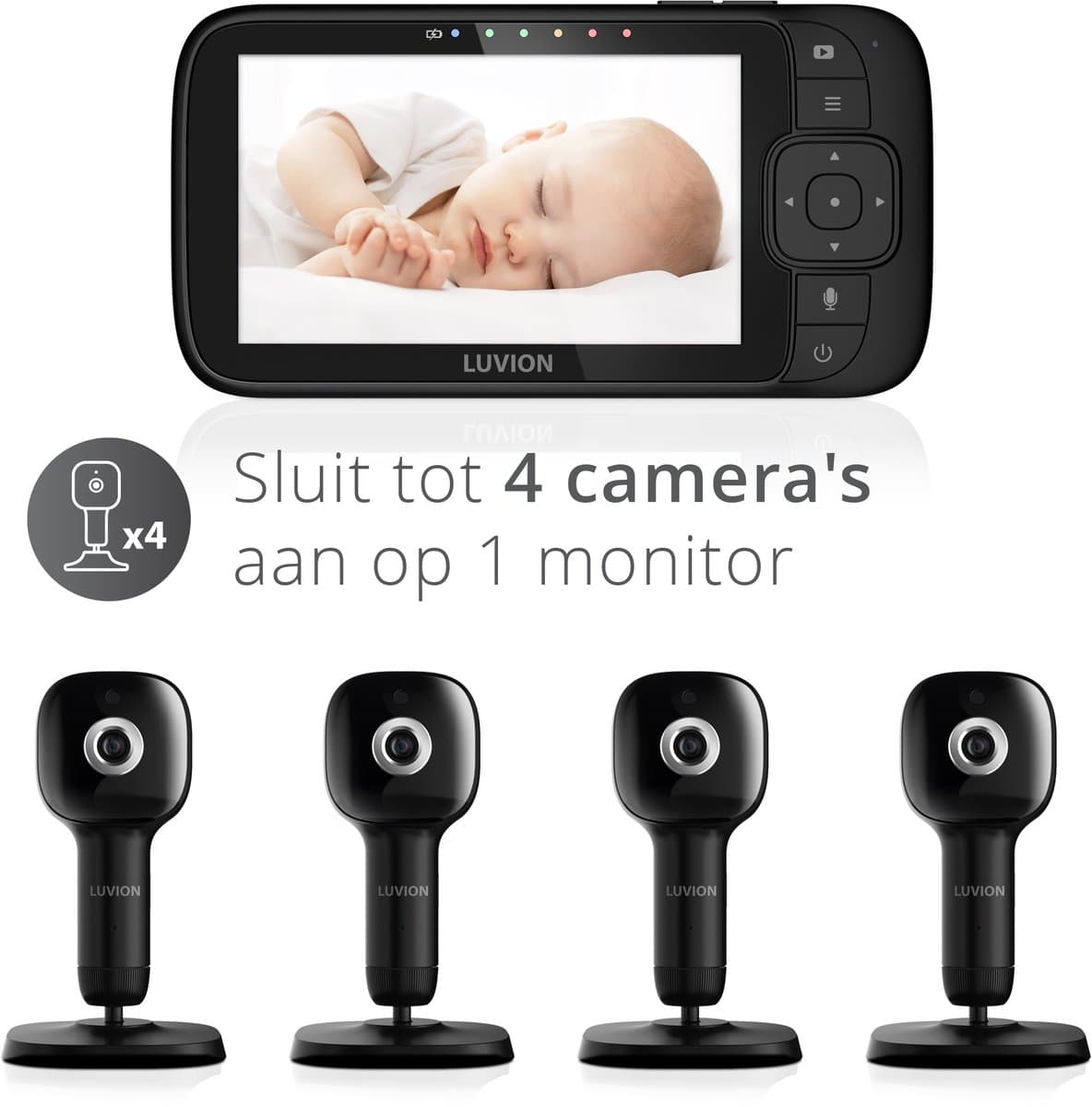 LUVION® Essential Connect Crib Black - Wifi Babyfoon met HD Camera én App - Premium Baby Monitor thumbnail 5