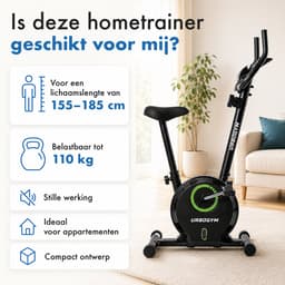 Productfoto van URBOGYM BAY GREEN Hometrainer - Magnetische Fitnessfiets - 8 Weerstandsniveaus - Vliegwiel 3 kg - Max. 110 kg - Groen