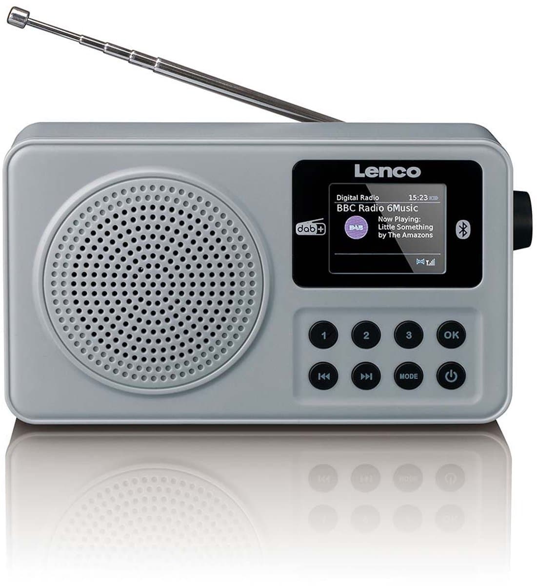 Lenco Radio met oplaadbare Batterij - Draagbare DAB+/FM Radio met Bluetooth - Noodpakket - PDR-034GY - Grijs