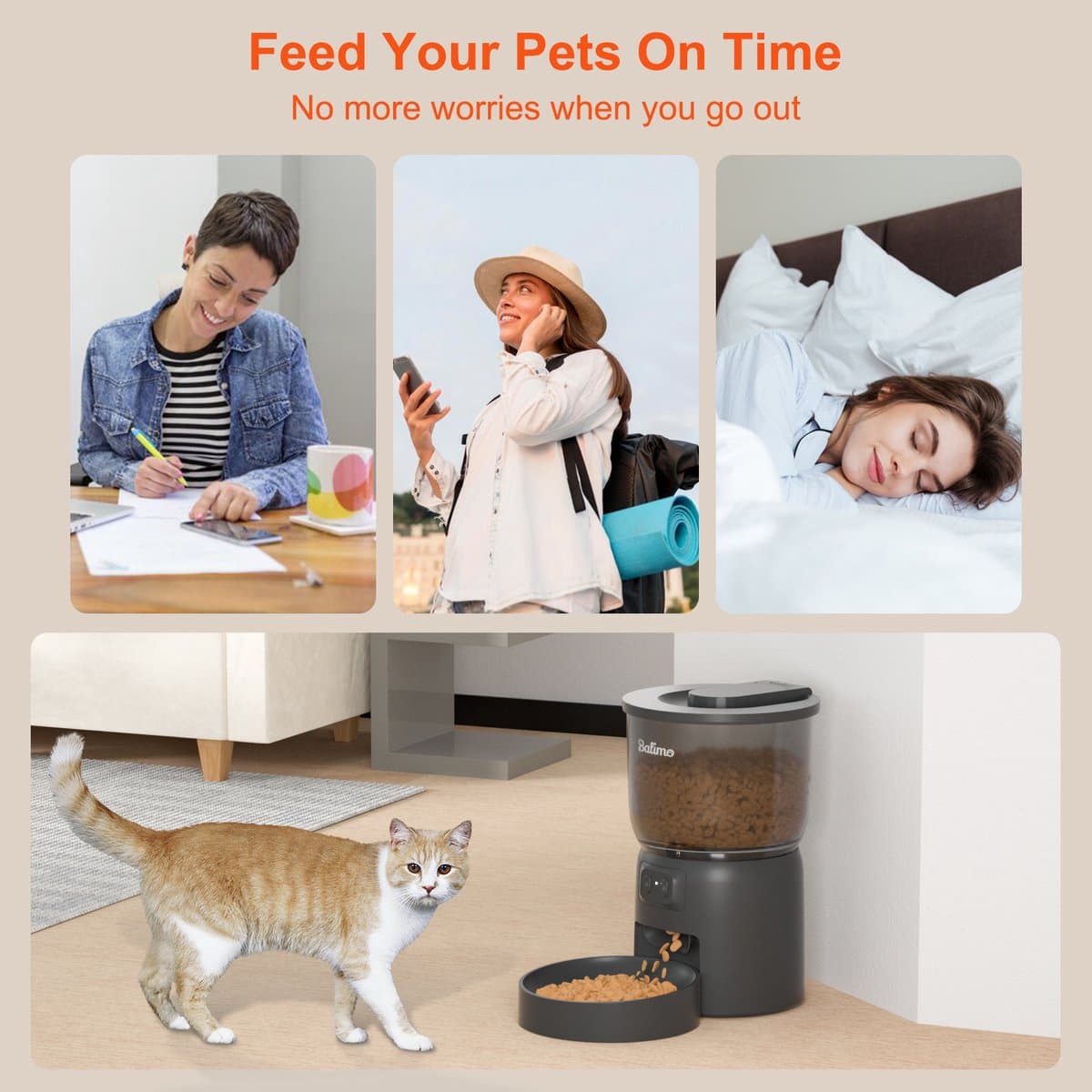 Balimo Automatische Voerbak - Kat & Hond - Voerautomaat Met App - Voerbak hond - Voerautomaat Dispenser met Smart App - Voerinhoud 3 L - Droogvoer - WiFi - Automatische voerbak kat - Zwart thumbnail 7