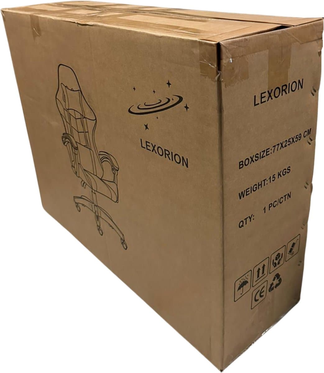 Lexorion Gaming Stoel – Ergonomische Gaming Chair – Inclusief Gratis RGB Gamingmuis Cadeau – Verstelbaar – Lederen Gamestoel – 136 kg – Blauw – Bureaustoel thumbnail 6