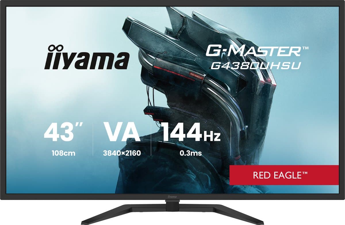 iiyama G-Master G4380UHSU-B2 Red Eagle - 43 inch - 4K - IPS - 144 Hz - HDMI 2.1 - HDR 400 thumbnail 6