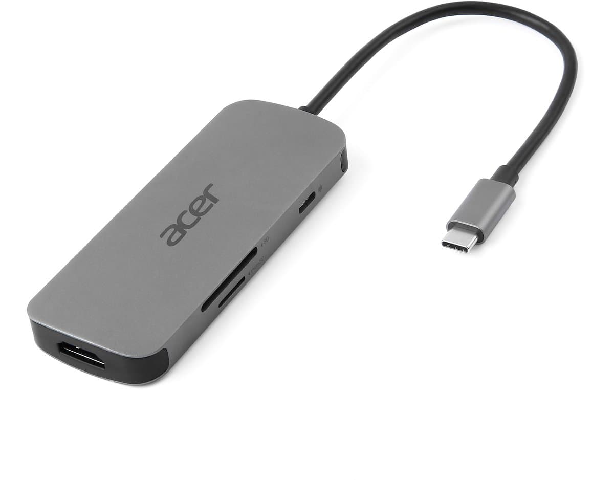 Acer 7-in-1 – Docking Station – Laptop – USB-C – 4K HDMI – Plug & Play - Zilver thumbnail 2