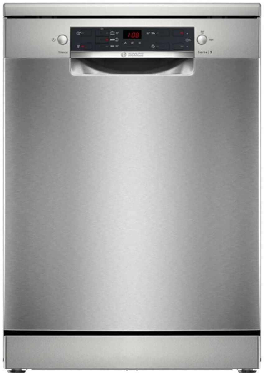 Bosch SMS25GI09F – Vrijstaande Vaatwasser - SilencePlus– RVS – ExtraDry – AquaStop – Eco-pr. - VarioFlex-korven - E label