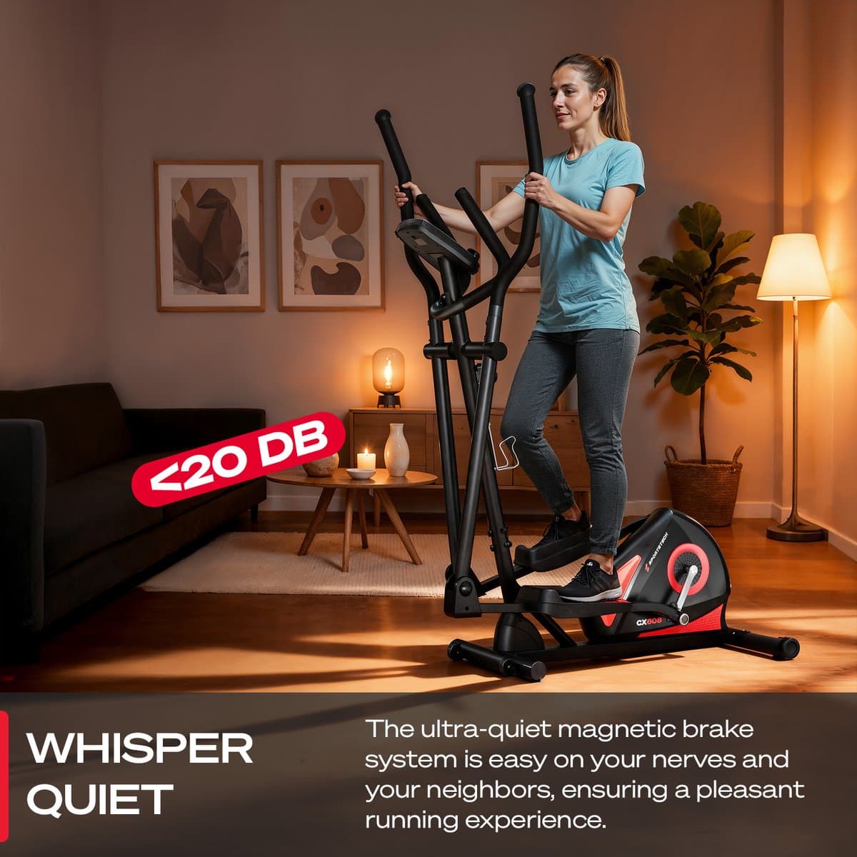 Sportstech CX608 - crosstrainer - magnetische weerstand - LCD display - polsmeter thumbnail 3