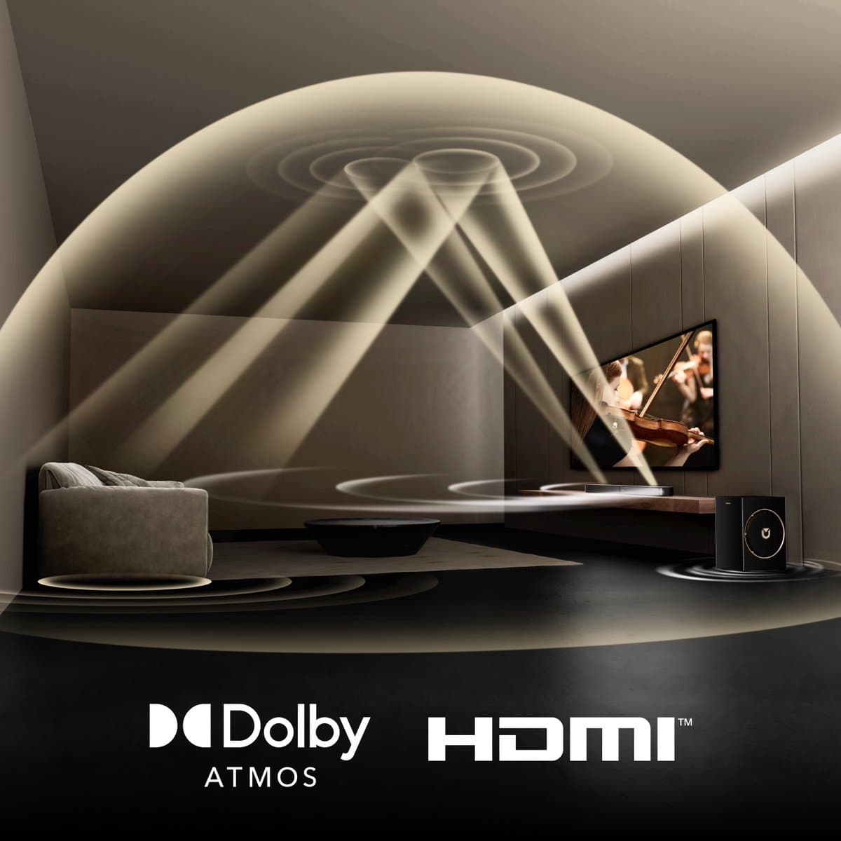ULTIMEA Skywave Serie - 3.1.2 Systeem met Dolby Atmos en 6,5" Subwoofer, App Bediening, Soundbar Zwart thumbnail 2
