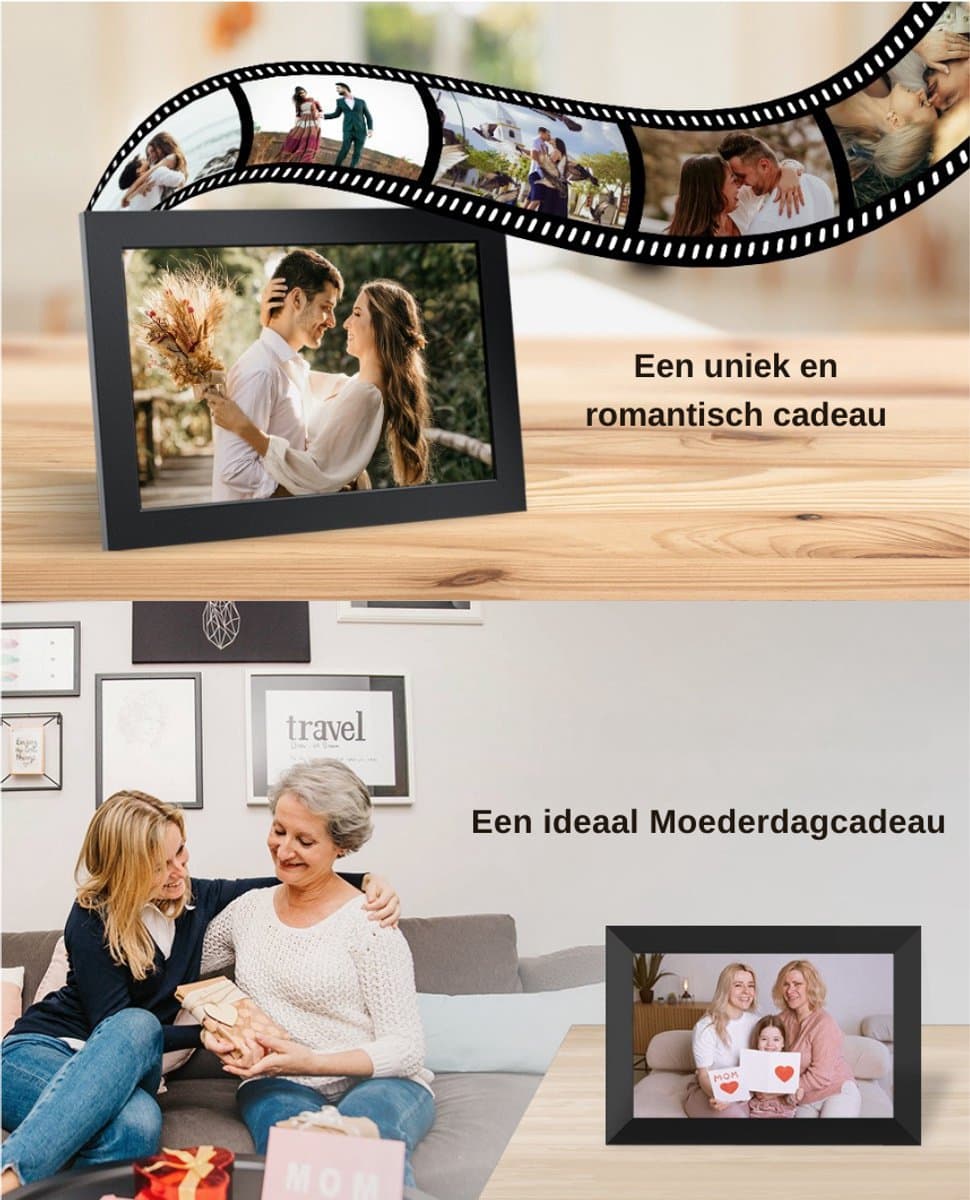 Livista Digitale Fotolijst – 32GB Geheugen – 10.1 inch – Frameo App –HD+ IPS Touchscreen – WiFi Fotokader – Zwart thumbnail 7