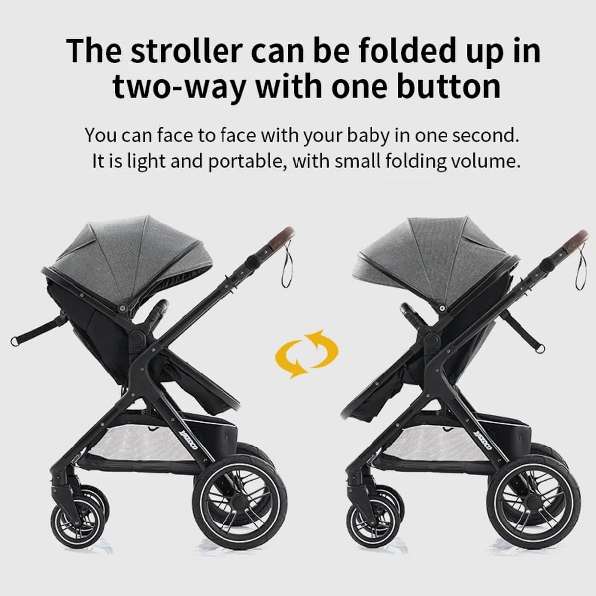 buggy - kinderwagen 3 in 1 - Draagbare Reizen Kinderwagen Aluminium Frame Opvouwbare Kinderwagens Hoge Landschap Auto voor Pasgeboren Baby thumbnail 3