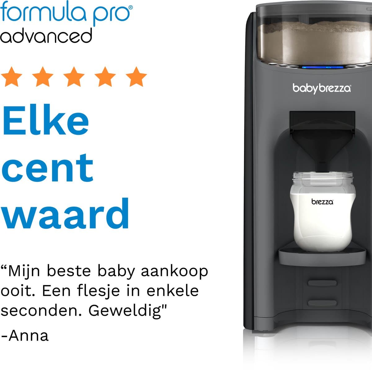 Baby Brezza Formula Pro Advanced – Automatische Flesvoeding Maker – Babyfles Apparaat – Anthraciet thumbnail 6