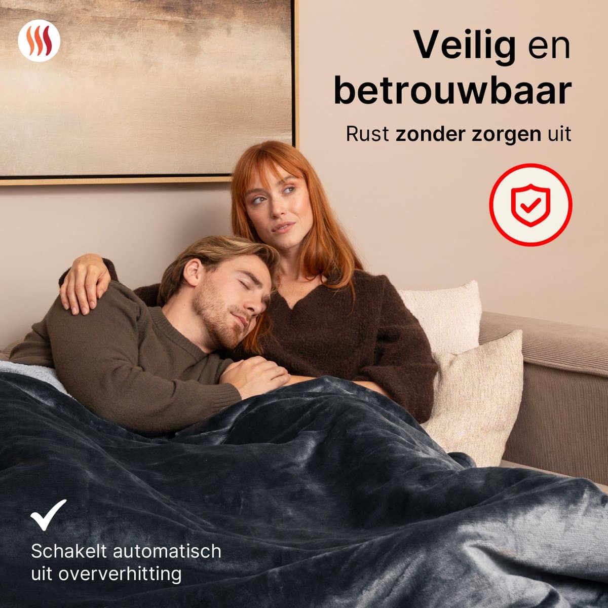 Seranova Elektrische Deken XXL - 180x160 cm - 2 Persoons Bovendeken - Warmtedeken - Dubbelzijdig Fleece Sherpa - Antraciet Grijs thumbnail 7