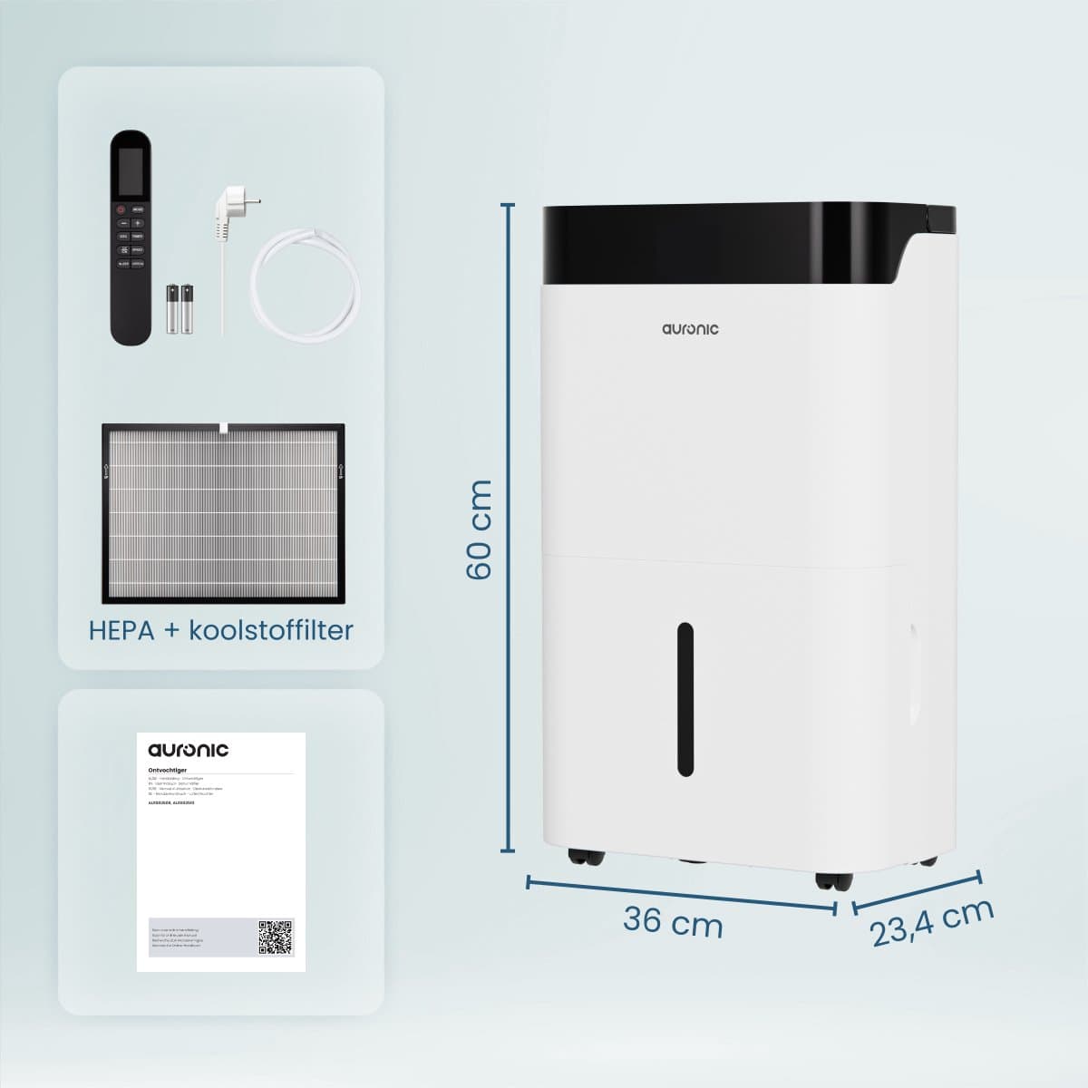 Auronic Luchtontvochtiger en Luchtreiniger - Best Plus Series - Ontvochtigt 30L per dag - 5L Waterreservoir - Slaapkamer, Badkamer, Woonkamer en Kantoor - Vochtopnemer voor in Huis - Wit thumbnail 7