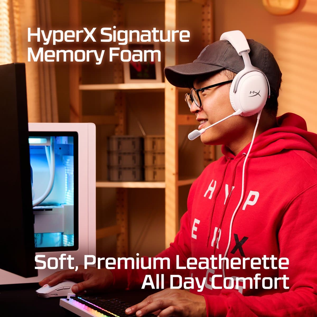HyperX Cloud III Gaming Headset - PC, PS5, Xbox Series X|S - Nintendo, Steamdeck - (White) thumbnail 2