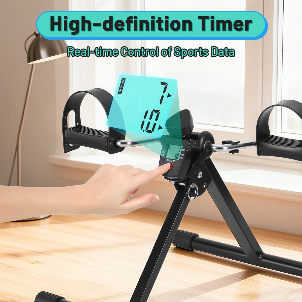 Revalidatiefiets | Hometrainer armen benen | Mini hometrainer | Rotor fiets | Oefenfiets senioren | Opvouwbare hometrainer | Fitness voor ouderen | Thuisrevalidatie | Revalidatieapparaat | Bureaufiets | zwart thumbnail 6