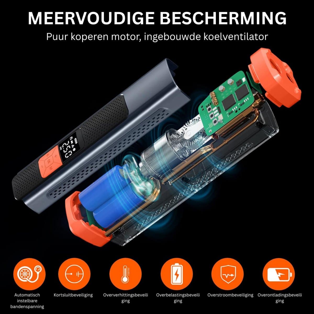 DailySupplies® Autobanden Pomp - Elektrische Fietspomp - Compressor - Luchtcompressor thumbnail 3