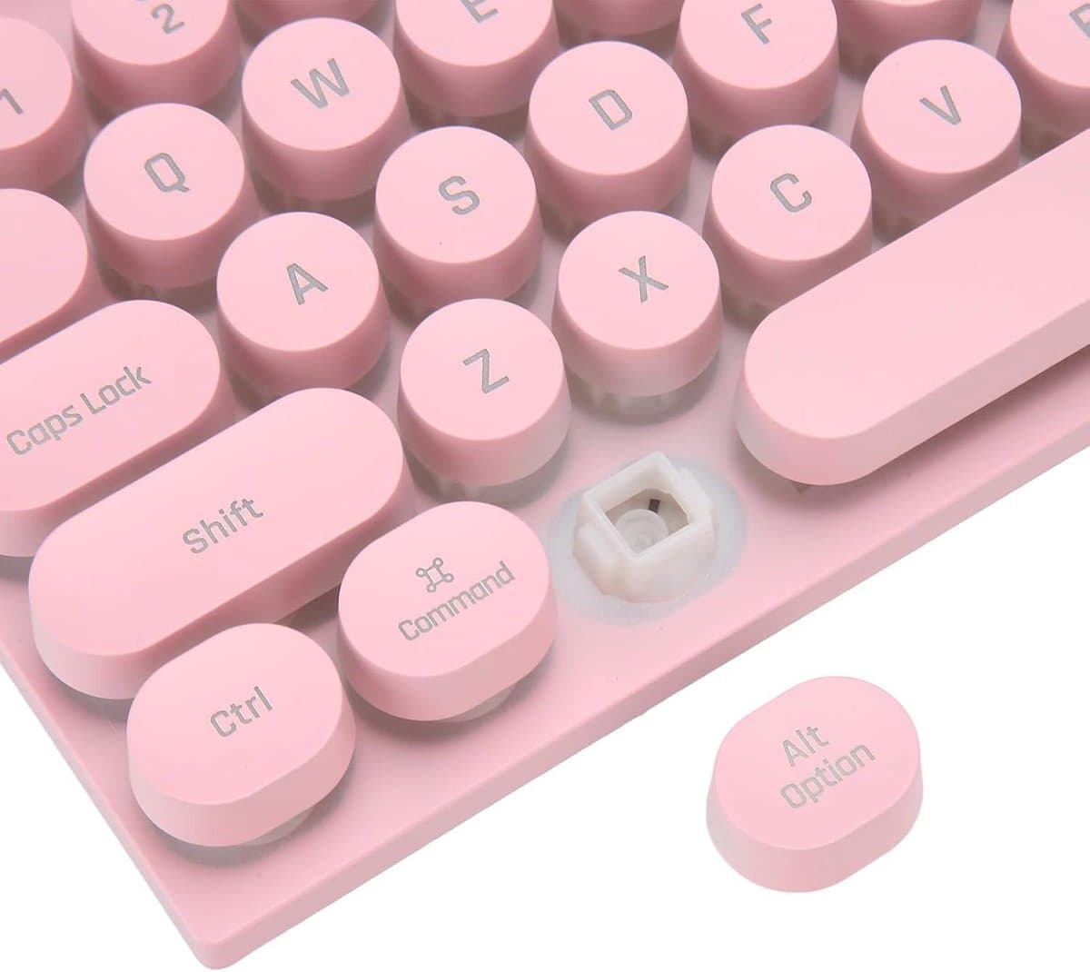 104 Toetsen Gaming Toetsenbord Bedraad Compact Multimediatoetsen Ergonomisch Desktoplaptop (PINK) . thumbnail 7