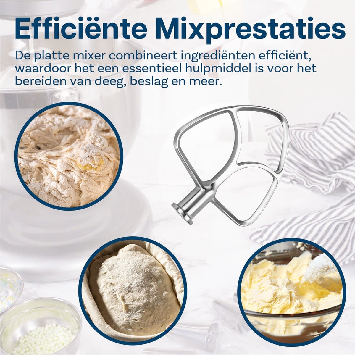 Roestvrijstalen Platte Mixer K45B voor KitchenAid 4,5-5 Quart Tilt-Head Stand Mixers Artisan & Classic Series van MMOBIEL – Opzetstuk Keuken – Platte Deegklopper Accessories – Vaatwasmachinebestendig thumbnail 3