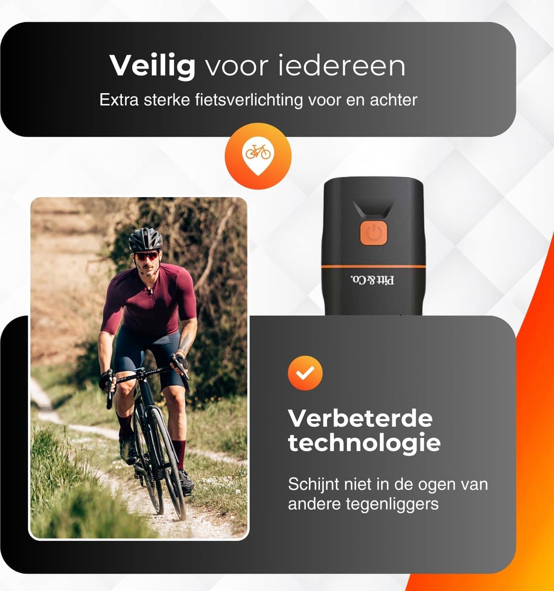Fietsverlichting Set LED - Fietslamp Oplaadbaar - Fietslicht Voorlicht en Achterlicht - Waterdicht 500 Lumen MTB & Racefiets Verlichting - Fietslampjes thumbnail 8