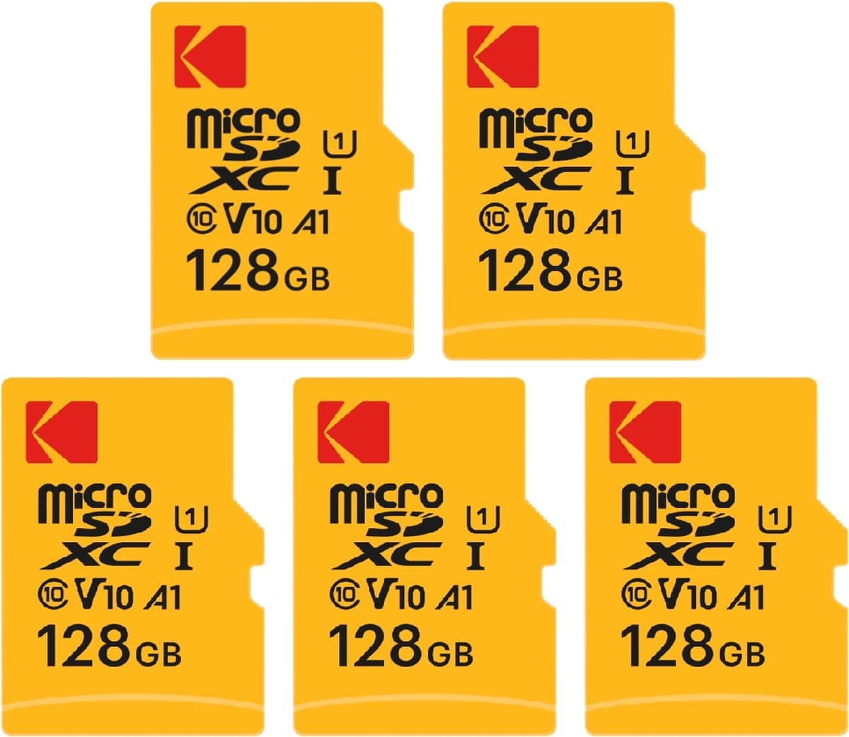 Kodak Pack van 5 Micro SDXC-kaarten – 128 GB Premium – Snel en betrouwbaar voor uitzonderlijke opslag - afbeelding 1